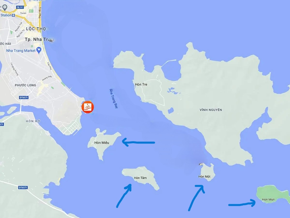 Карта с островами