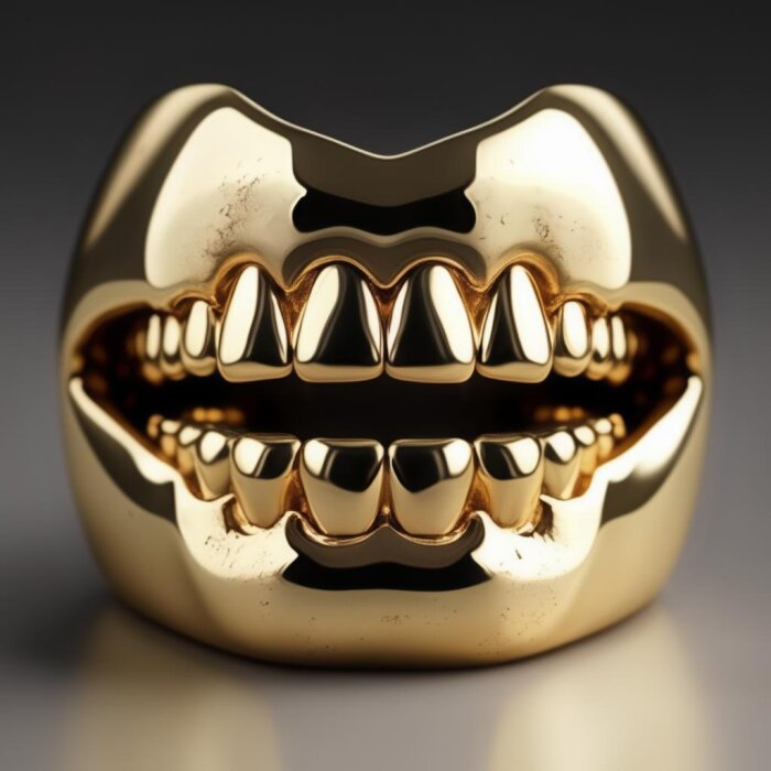 Золотые зубы в СССР были в моде, но для современного человека они выглядят ужасно / изображение сгенерировано нейросетью flyvi.io   