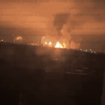    Прилёт по подстанции на Западной Украине. Видео: "Военная Хроника"