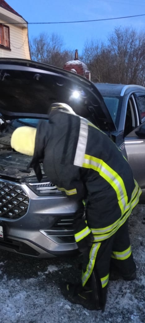    Спасатели достали Мелкого из-под крыла автомобиля в поселке Карелиис паблика "Отряд противопожарной службы Прионежского района"