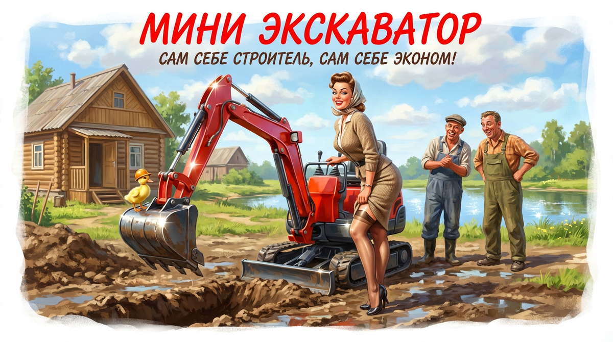    Мини-экскаватор помогает сэкономить деньги на работах на участке. admin