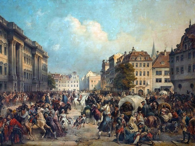 Русские войска во взятом ими Берлине,1760 год. Фотография взята в открытом доступе интернета