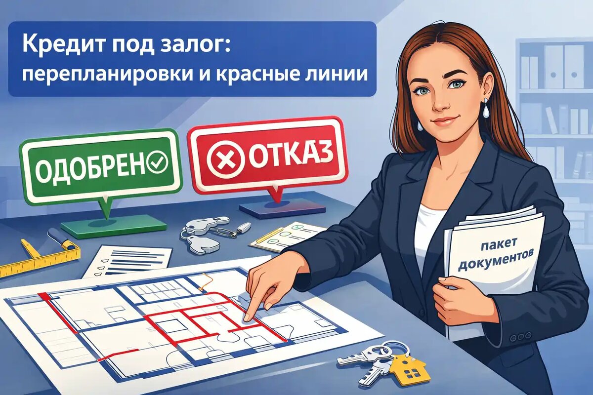    Перепланировки и красные линии — один из ключевых факторов при одобрении кредита под залог квартиры Юлия Сергеевна Рослякова
