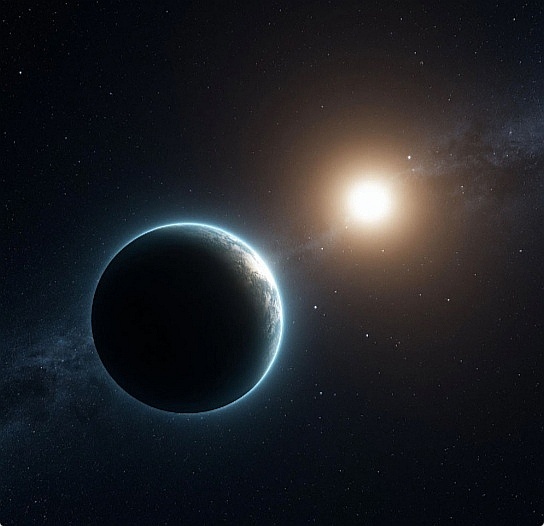 Экзопланета и звезда, как это видит ИИ