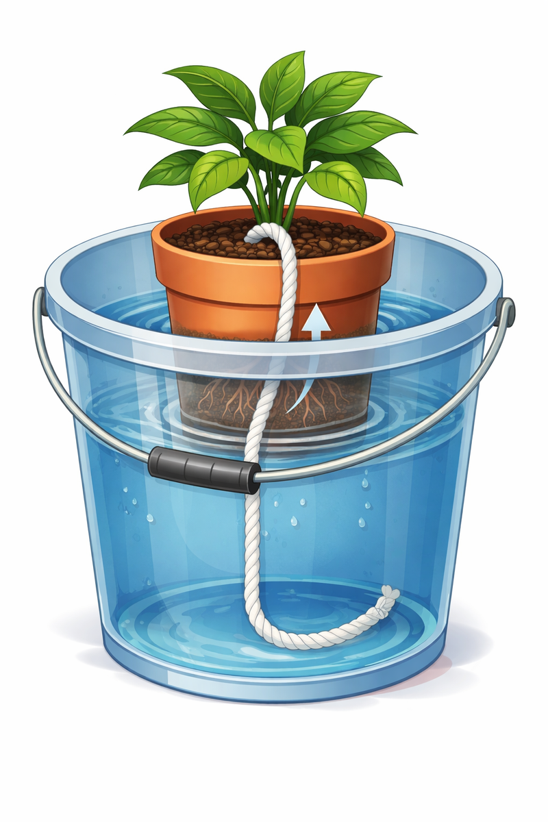 Схема фитильного полива