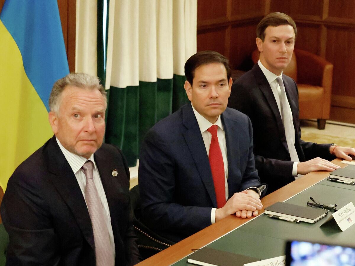    Стив Уиткофф, Марко Рубио и Джаред Кушнер на встрече с украинской делегацией | © AP Photo / Terry Renna