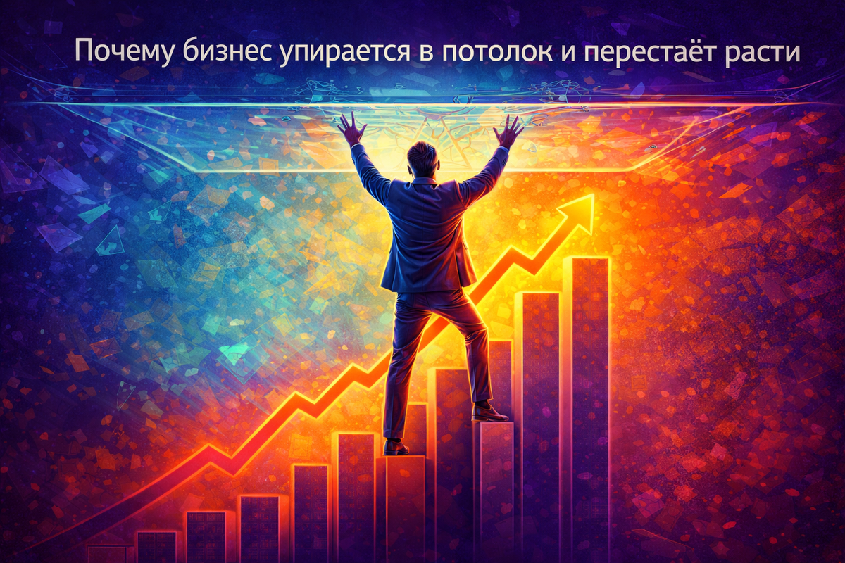 Бизнес перестаёт расти не потому, что: рынок плохой, клиенты закончились, время не то. А потому что он упирается в предел своей текущей системы. И либо система меняется — либо потолок становится новым «нормально».