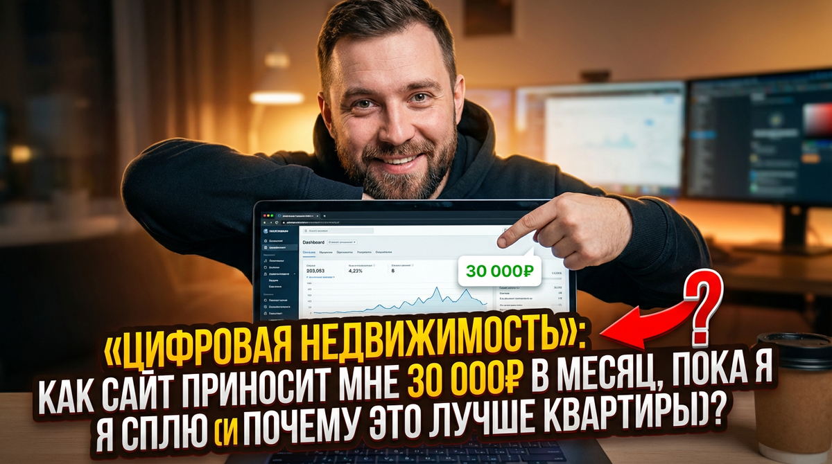 «Цифровая недвижимость»: как сайт приносит мне 30 000₽ в месяц, пока я сплю (и почему это лучше квартиры)