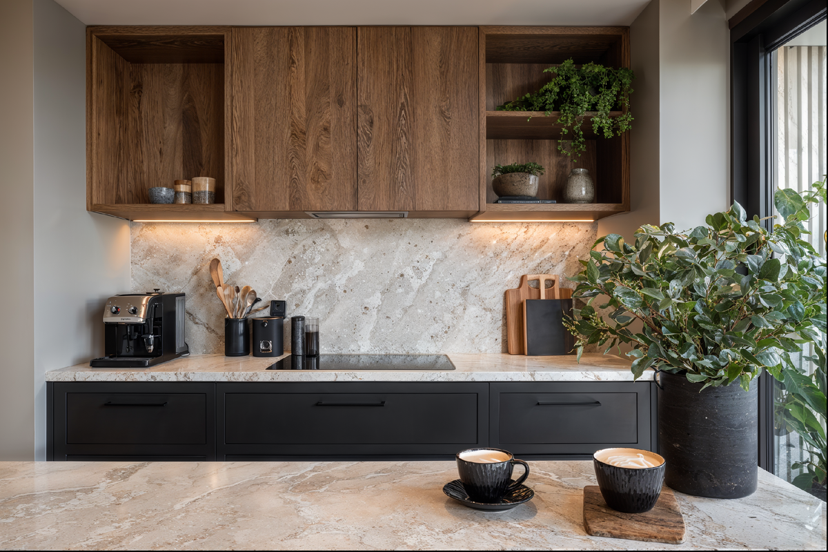 Фартук вместо плитки: как материал влияет на восприятие кухни