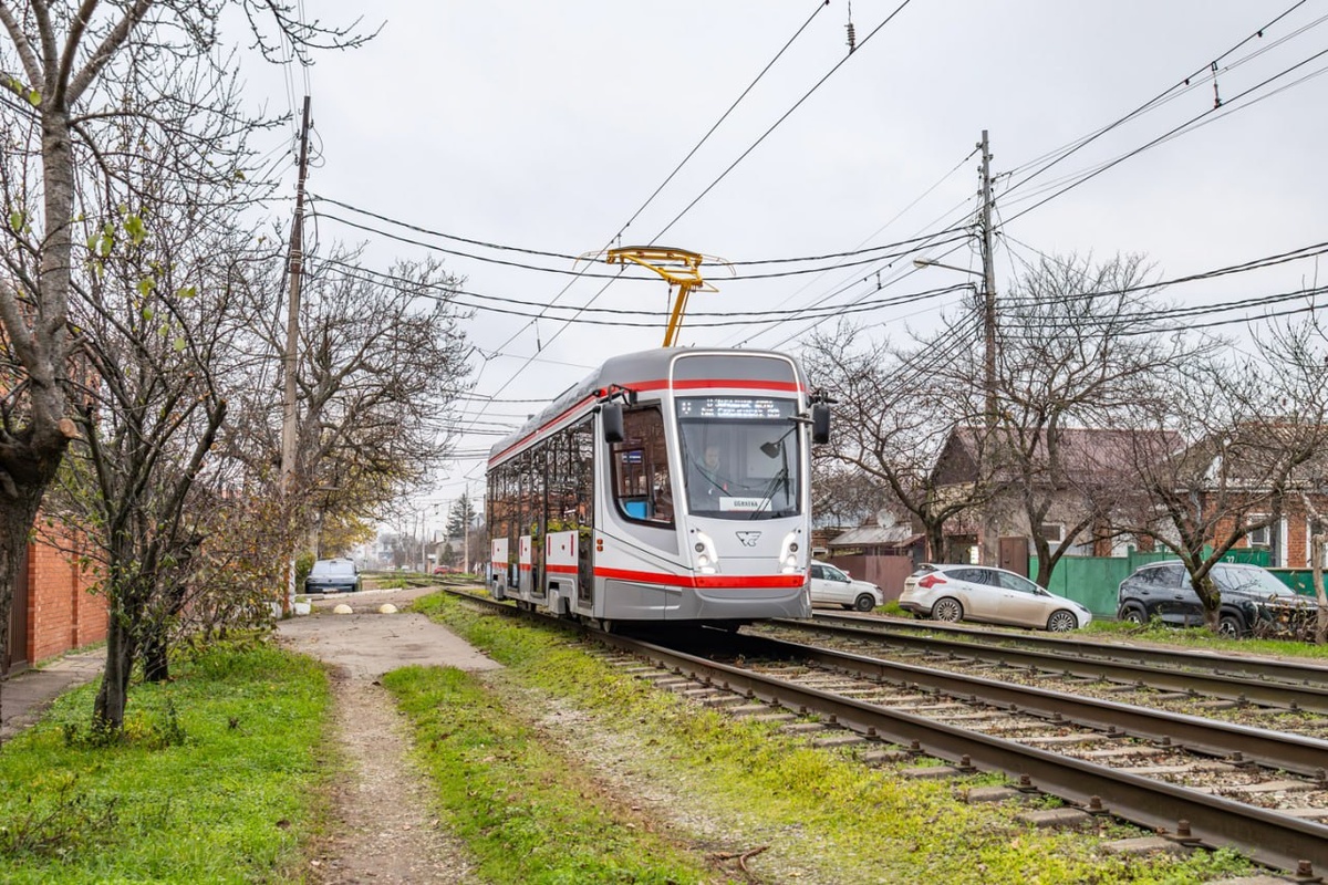 Односекционный трамвай 71-628-01 производства УКВЗ для Краснодара. Источник: Nikita_Finko/TransPhoto