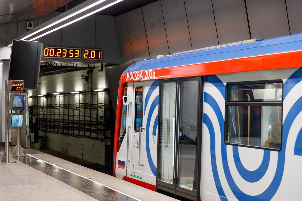Поезд метро «Москва-2026» на линии. Источник: mos.ru
