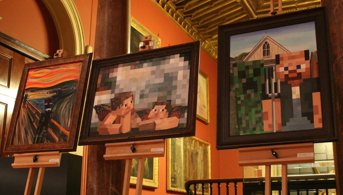Games and art: Minecraft at the London Victoria & Albert museum. Фото с сайта https://www.pcgamer.com/