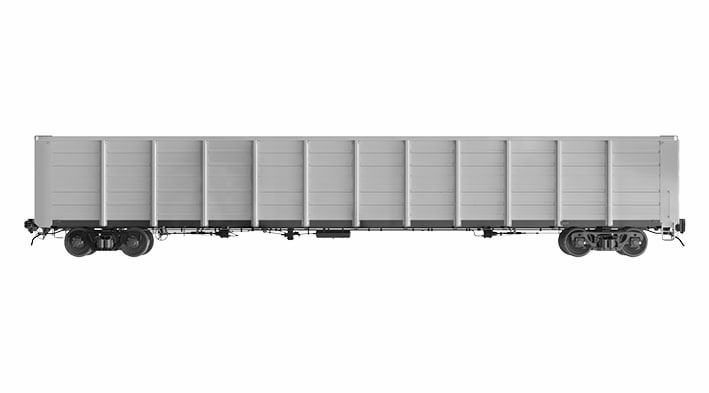 Рендер полувагона модели 12-1293-03 для технологической щепы от «РМ Рейл». Источник: РМ Рейл