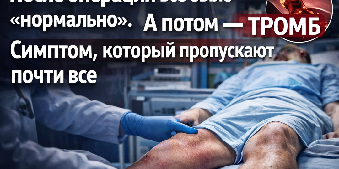 Тромб после операции возникает не внезапно. Вот первый знак.