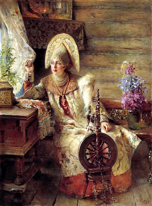 Художник Константин Егорович Маковский (1839-1915)  -  Боярышня у окна.