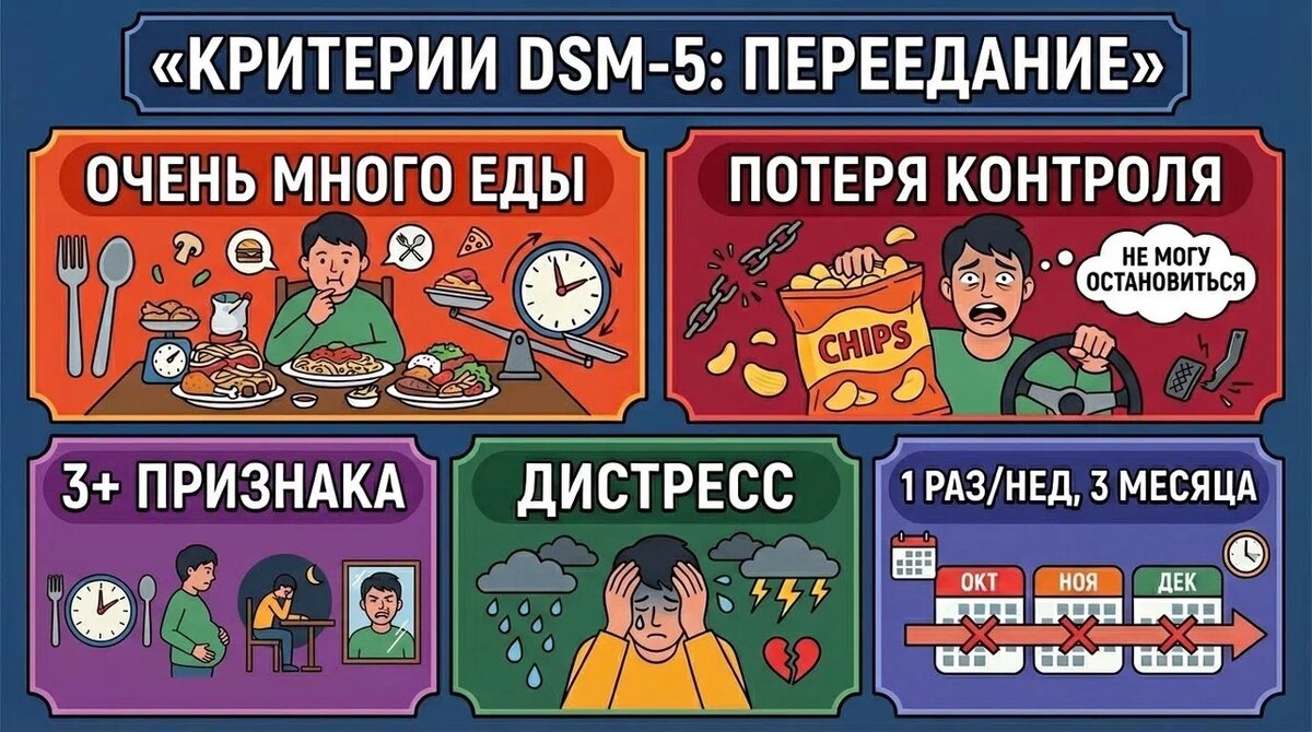 Критерии DSM-5: переедание