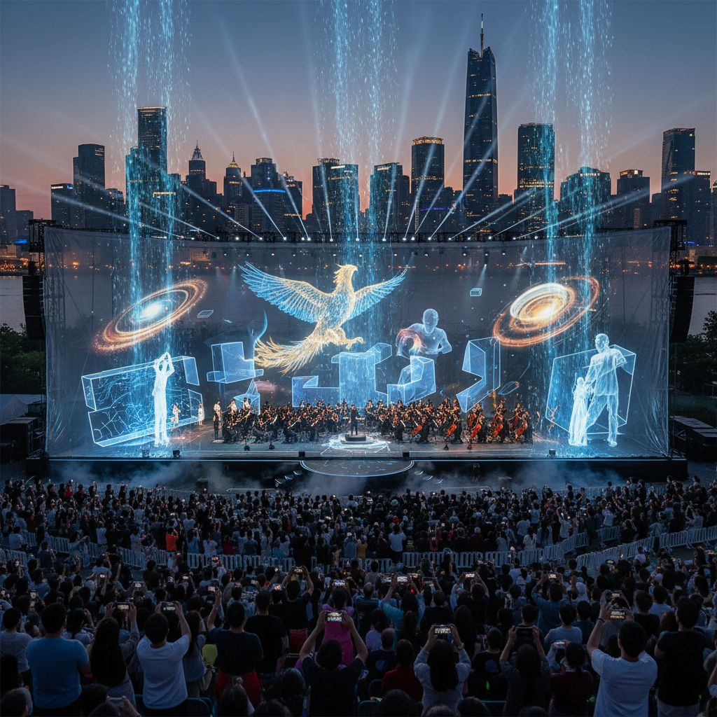 Проекционные 3D сетки для концертов и шоу программ 