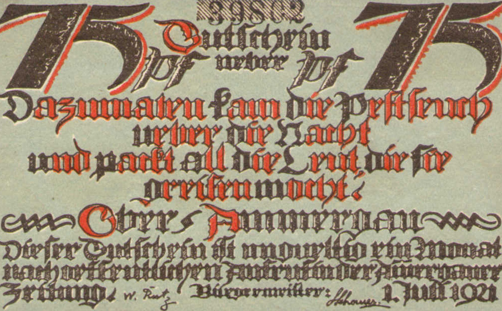 Нотгельд Oberammergau, 1921