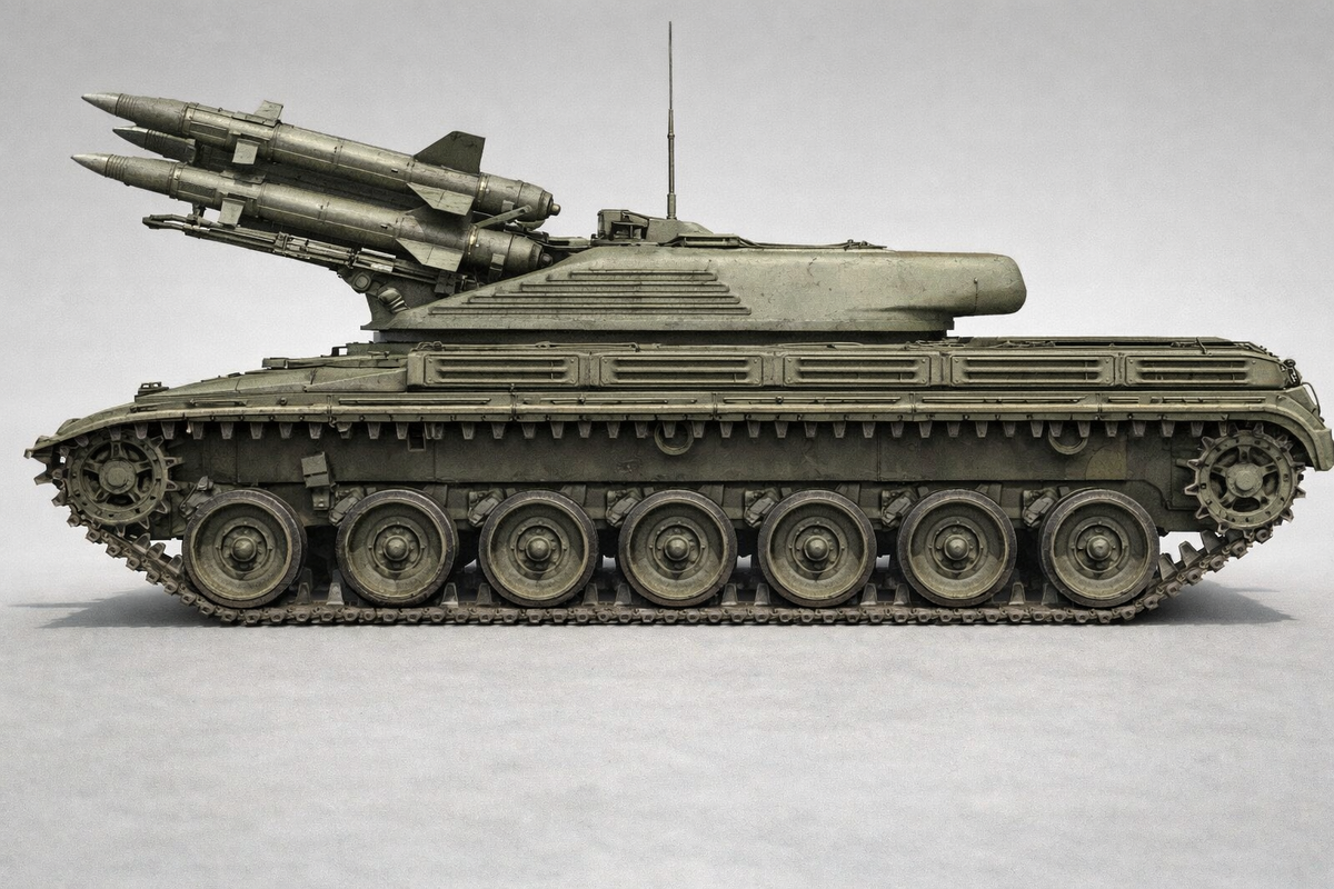 Примерно так мог выглядеть средний танк «Объект 772». Достоверных фотографий машины мне найти не удалось. Изображение сгенерировано нейросетью.