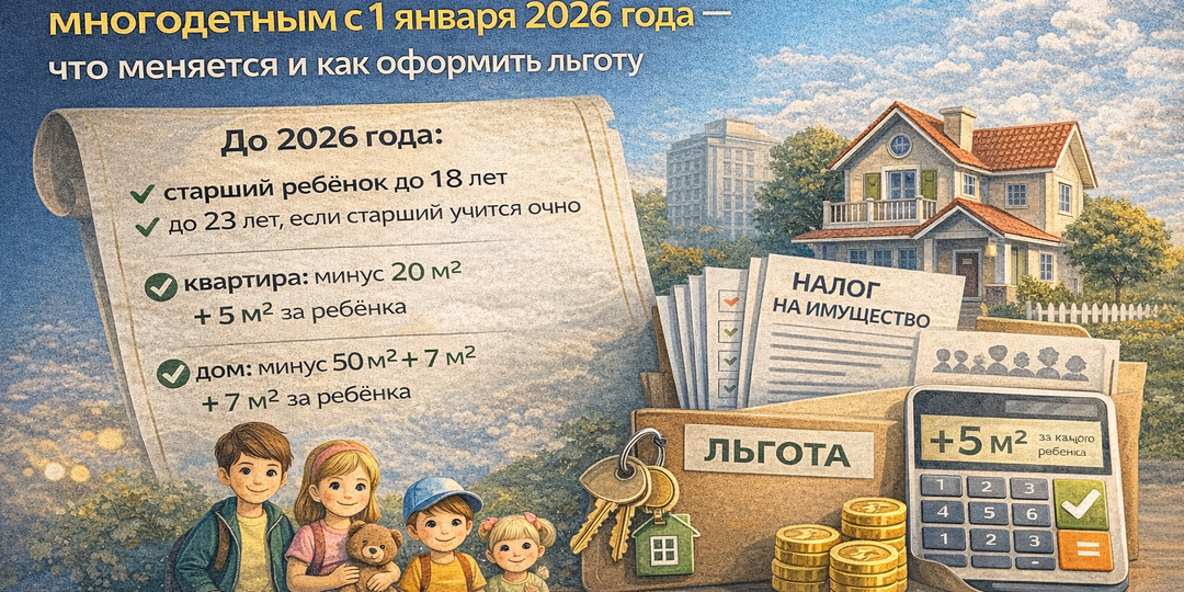 Многодетным станет легче платить налог на жильё: новые льготы с 2026 года — что изменилось и как их получить