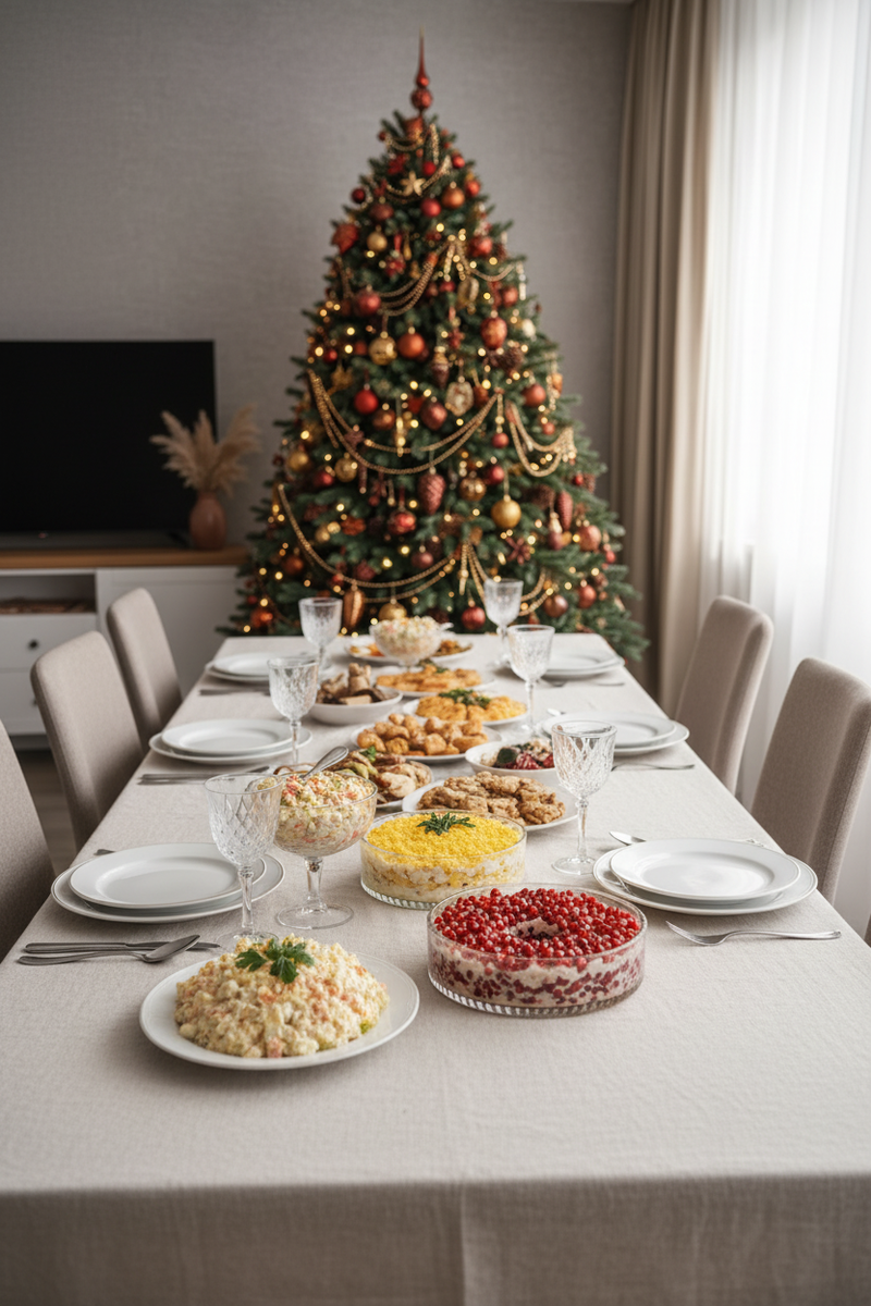 Мой новогодний стол 2025-2026
