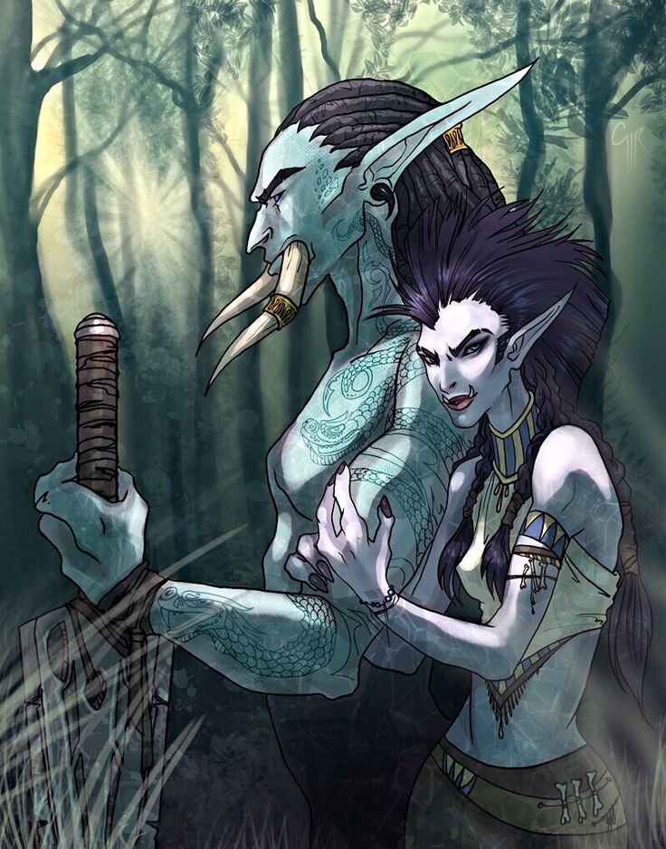 Ну вот арты на эту тему: тролли Варкрафта изображены плюс-минус такими, какими должны быть. 