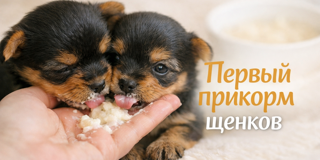 Первый прикорм щенков йорка на натуральном питании