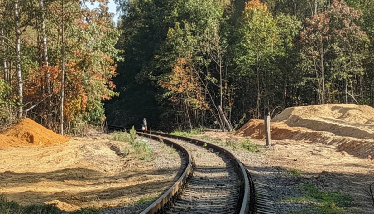 Железная дорога к карьеру Волкуша.