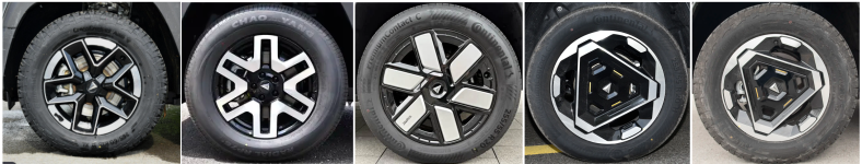 Дизайн колес от Дипал: 1. 18" 2024    2. 18"  2024    3. 20" 2024  4. 20" 2025   5. 18" 2025