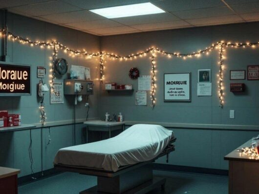    Новогодний морг // Фото сгенерировано нейросетью «Шедеврум»