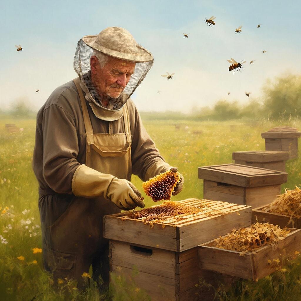 Пасечник. Изображение сгенерировано сервисом GigaChat