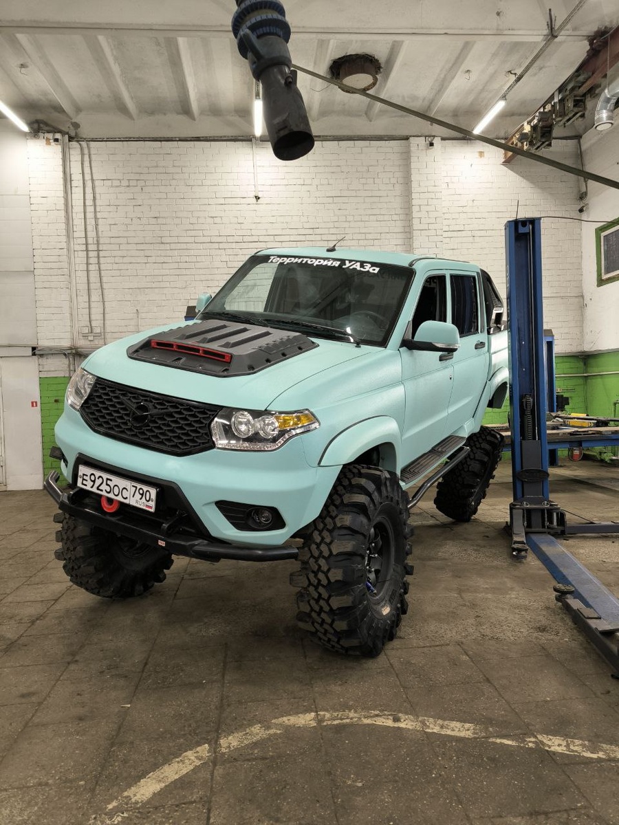 Ход пневмоподвески УАЗ на портальных мостах.