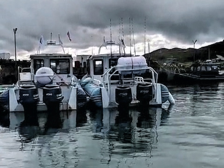 Мощные катеры, с мощными моторами.