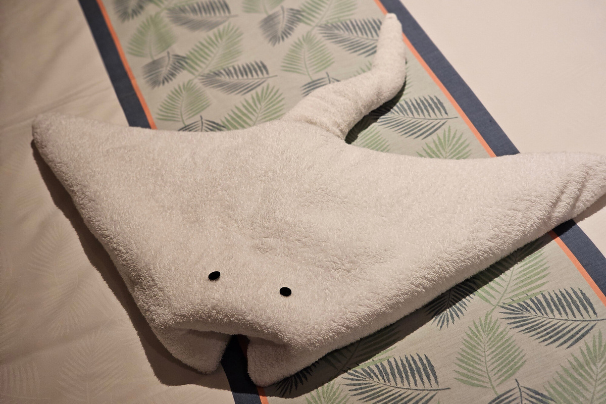 В природе скаты расправляют крылья-плавники до 7 м. А здесь — мини-версия, уместившаяся на кровати. Фото: Shutterstock