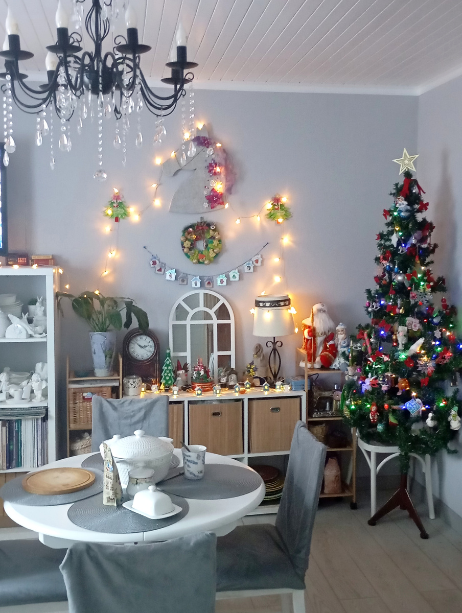 Украсила кухню-столовую скромно