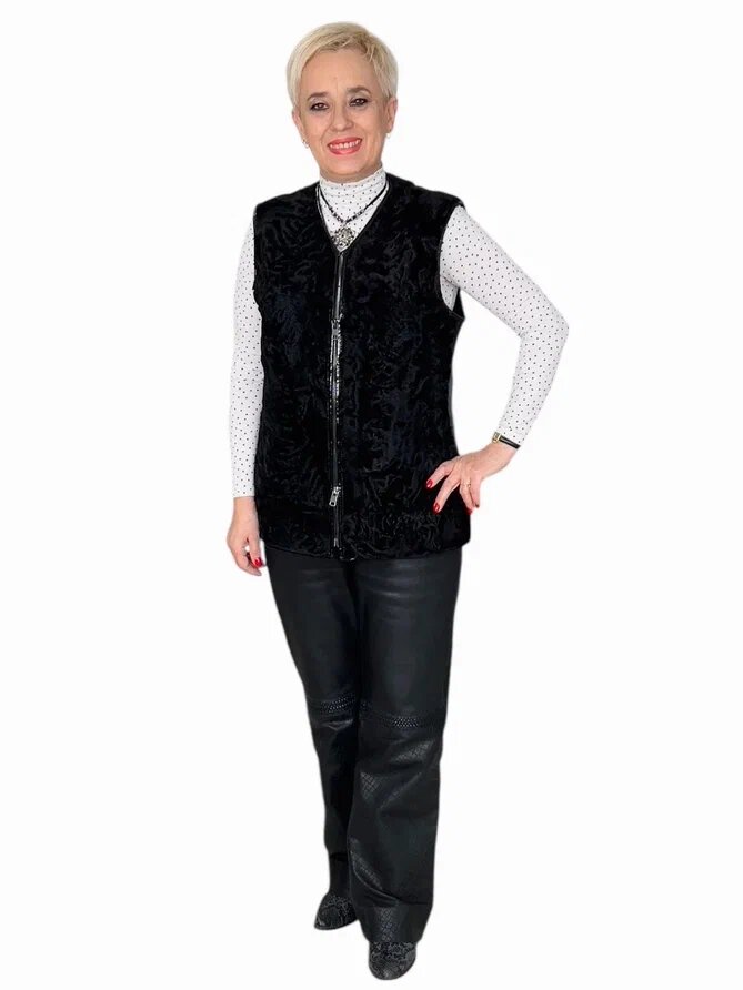 Авторский меховой жилет "Антрацит". Ателье Ирины Берзиной.