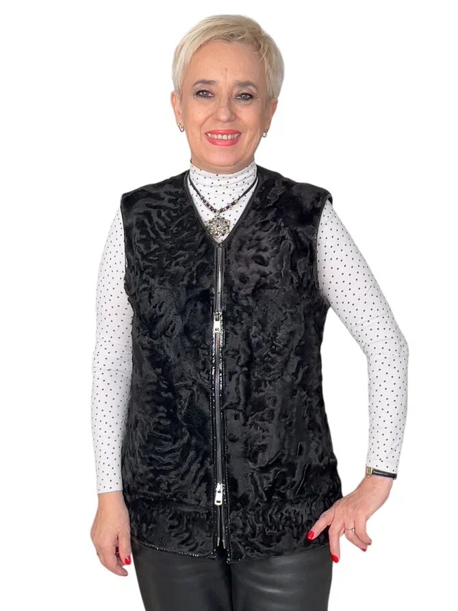 Авторский меховой жилет "Антрацит". Ателье Ирины Берзиной.