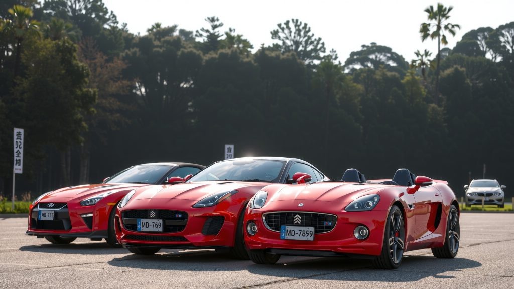    Какие яркие спортивные автомобили до 160 л.с. красного цвета из Китая