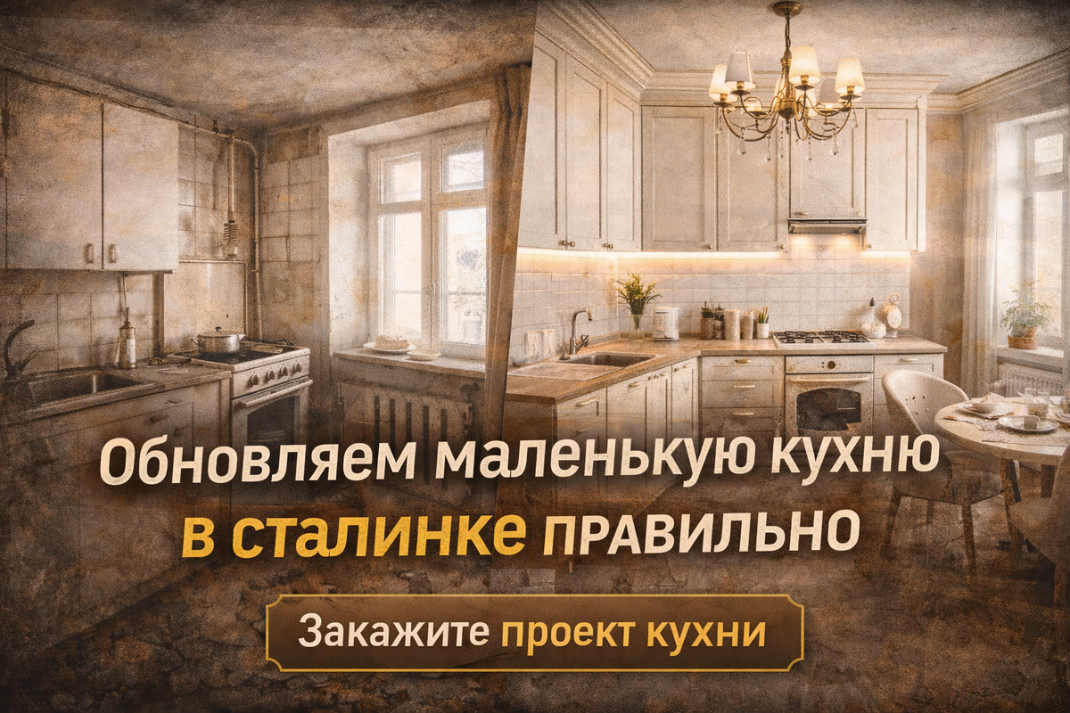 Обновляем маленькую кухню в сталинке правильно