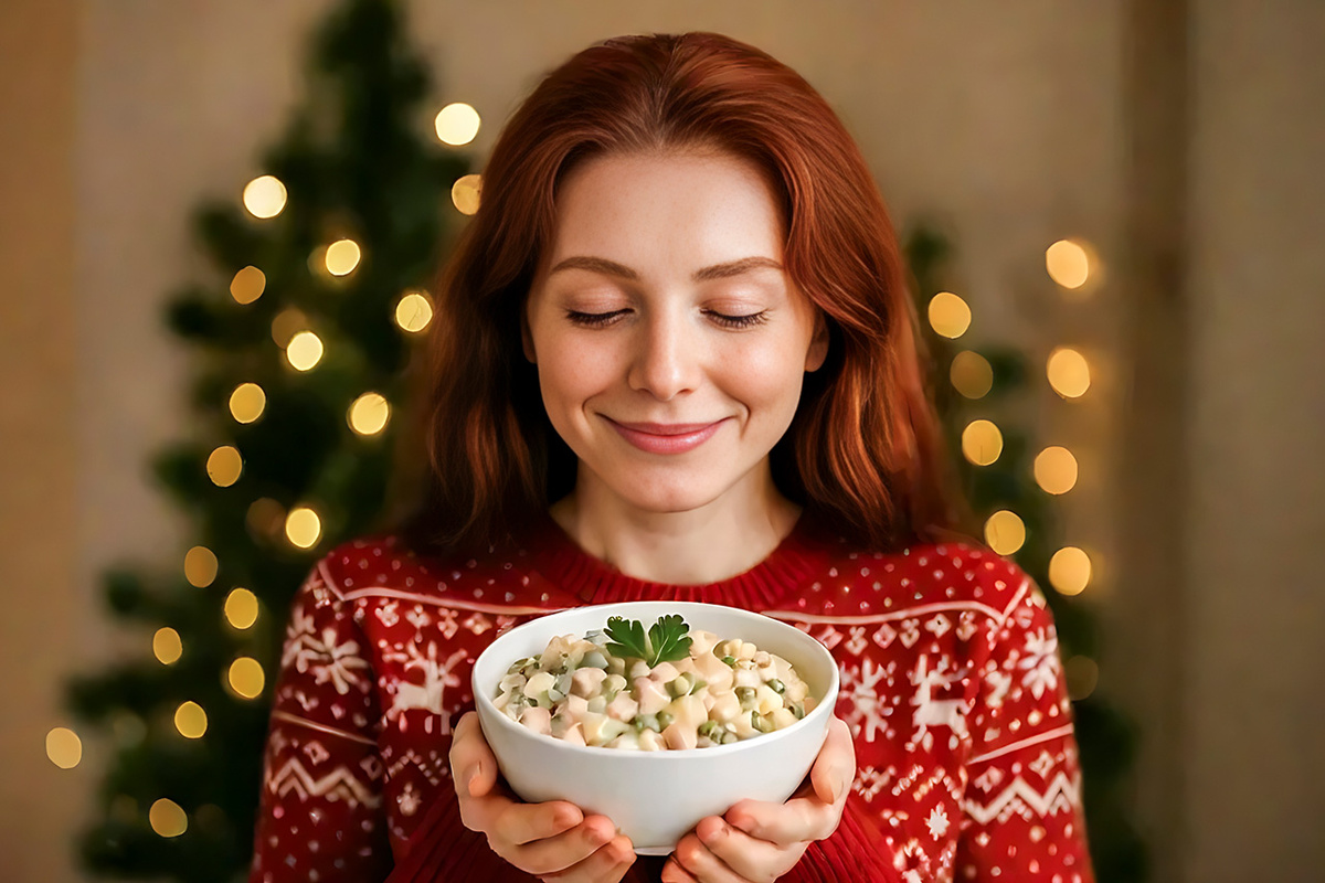 В Петербурге среди 12 образцов готового салата оливье лишь один соответствовал нормам.  Фото: Изображение сгенерировано с помощью ИИ / Маргарита Неклюдова