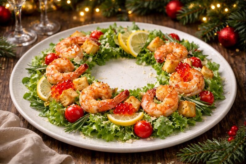 Салат Цезарь на Новый год : просто, красиво и без лишней тяжести