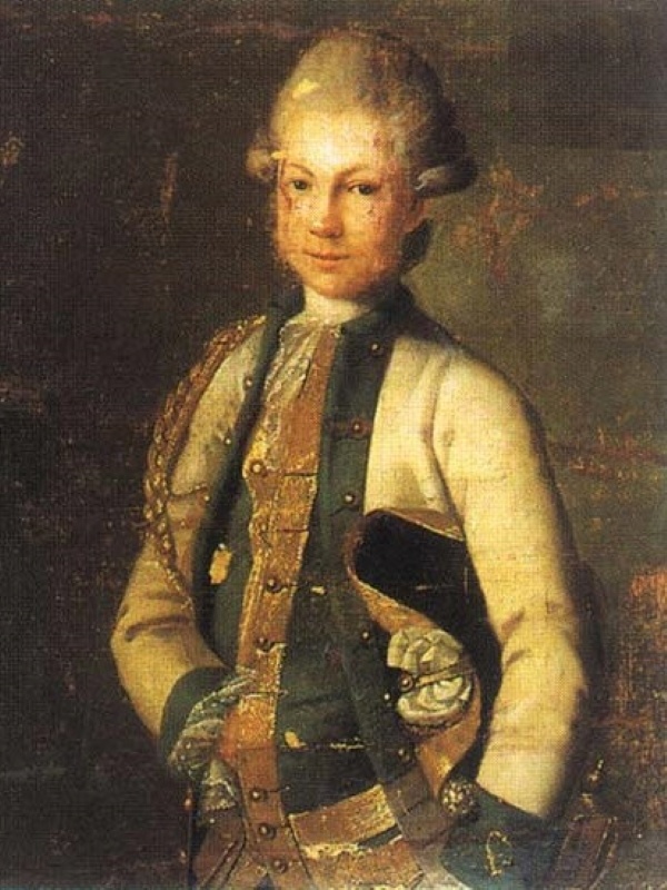 Николай Мордвинов в юности. Худ. Христианек, 1771 год