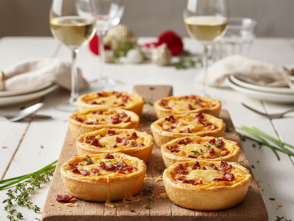 Мини-киши с беконом и сыром