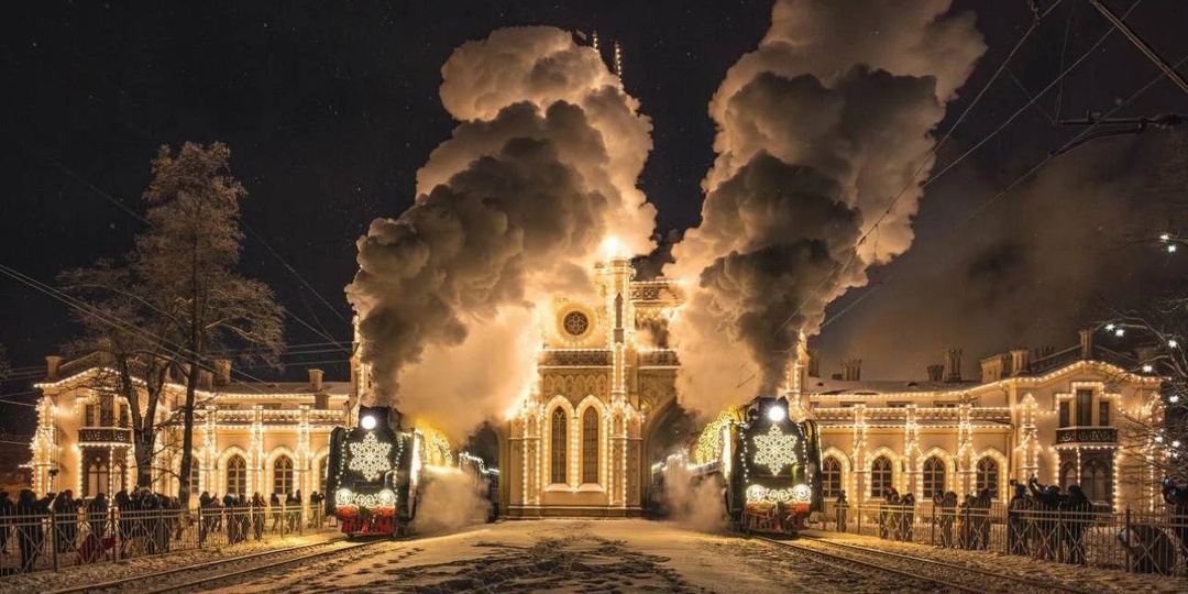 Поезд Деда Мороза 6 и 7 января будет в Петербурге(точнее в новом Петергофе