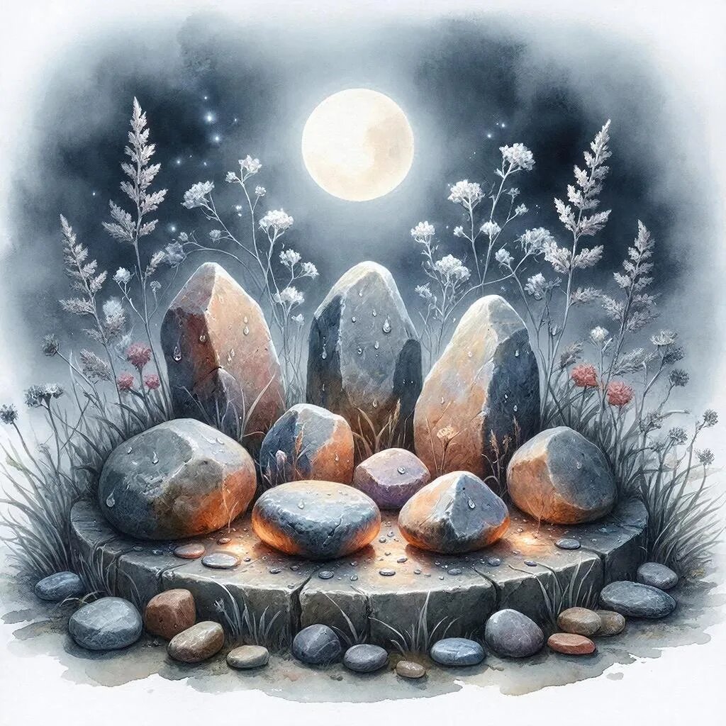 Камни. Иллюстрация сгенерирована нейросетью