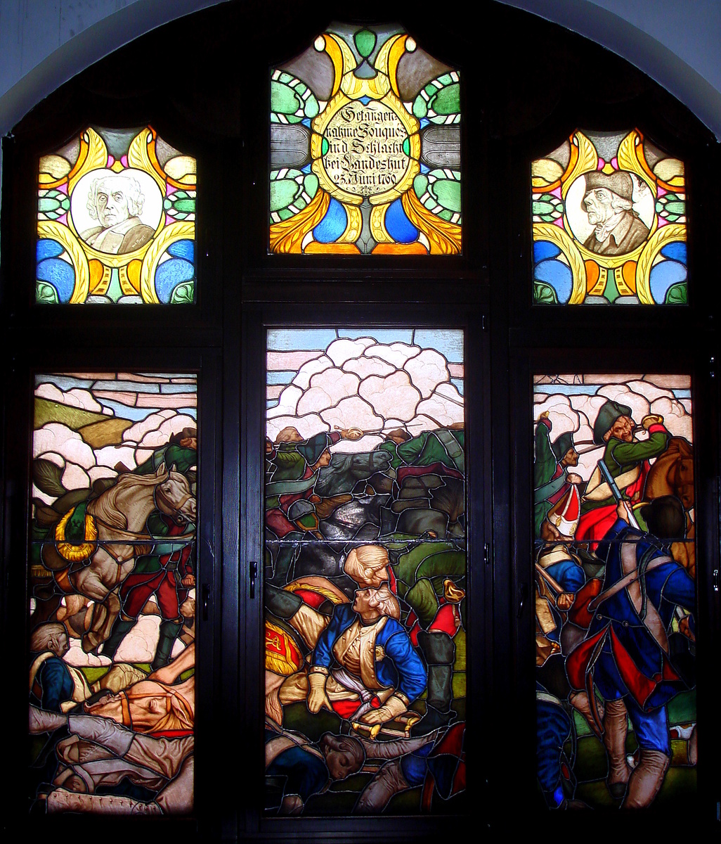 Витраж в ратуше города Каменна-Гура, на котором изображено пленение генерала Фуке