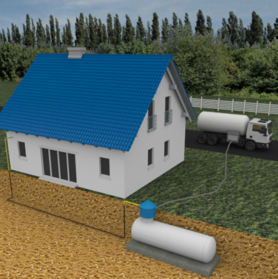 Наполнение газгольдера сжиженным газом