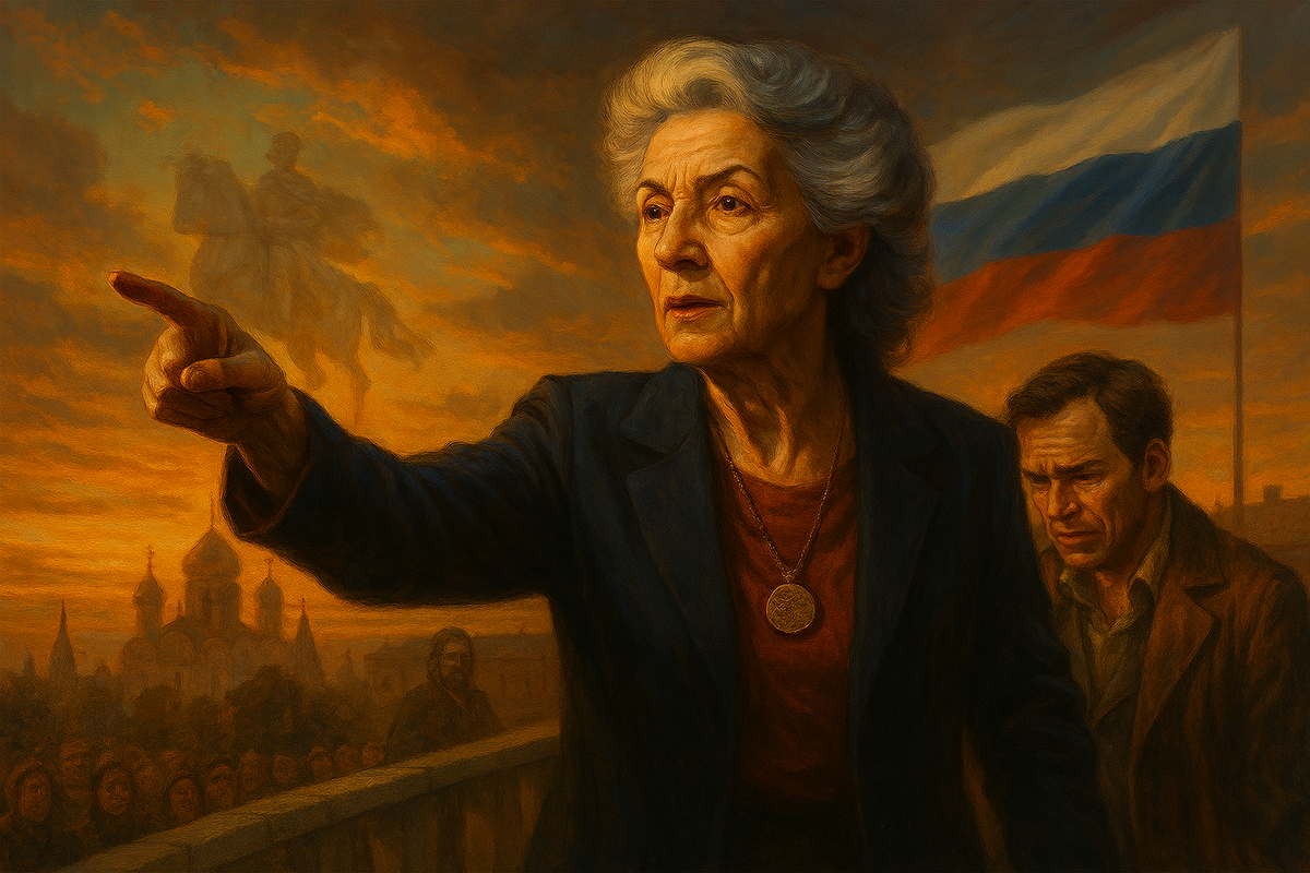 "Белый Всадник и французская провидица", иллюстрация создана сетью Копилот