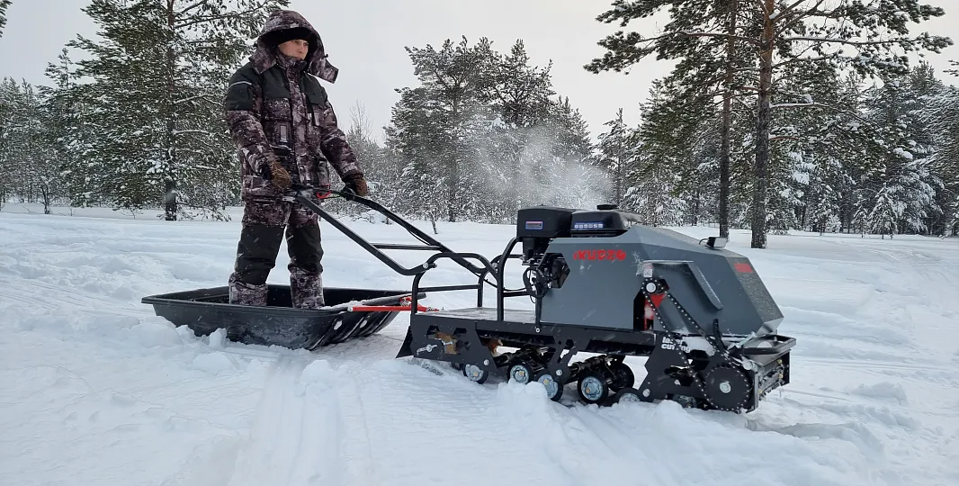 Мотобуксировщик для суровой российской зимы — IKUDZO 1450/500 K28 STOCK