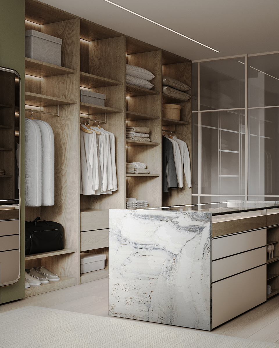 Дизайн интерьера гардеробной